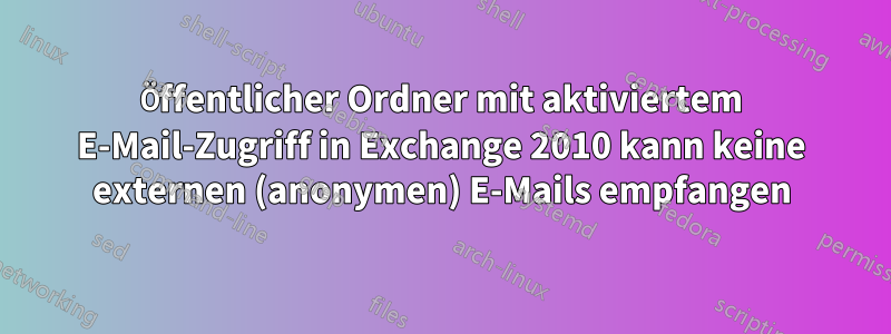 Öffentlicher Ordner mit aktiviertem E-Mail-Zugriff in Exchange 2010 kann keine externen (anonymen) E-Mails empfangen