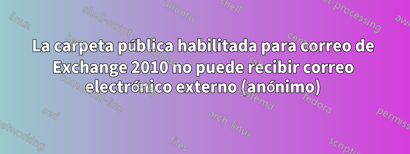 La carpeta pública habilitada para correo de Exchange 2010 no puede recibir correo electrónico externo (anónimo)