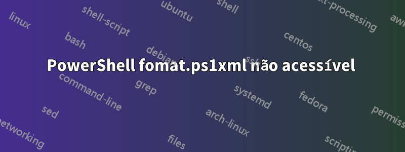 PowerShell fomat.ps1xml não acessível