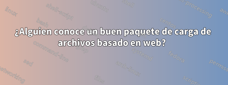 ¿Alguien conoce un buen paquete de carga de archivos basado en web? 