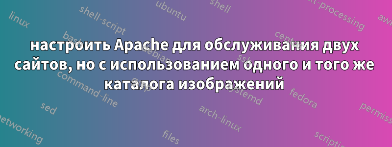 настроить Apache для обслуживания двух сайтов, но с использованием одного и того же каталога изображений