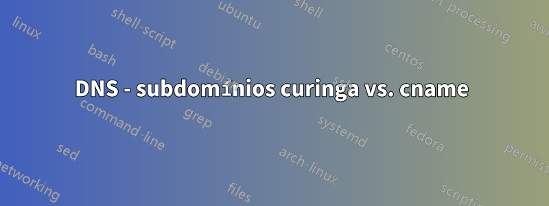 DNS - subdomínios curinga vs. cname