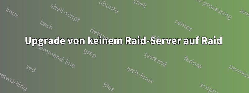 Upgrade von keinem Raid-Server auf Raid