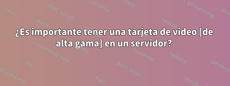 ¿Es importante tener una tarjeta de video [de alta gama] en un servidor?