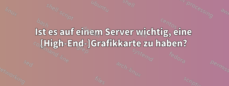 Ist es auf einem Server wichtig, eine [High-End-]Grafikkarte zu haben?