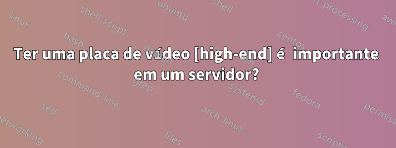 Ter uma placa de vídeo [high-end] é importante em um servidor?