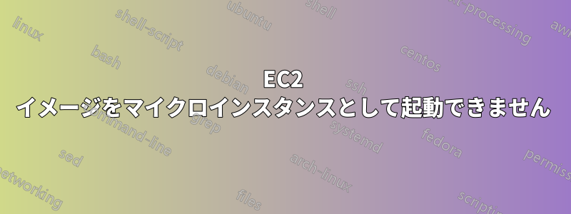 EC2 イメージをマイクロインスタンスとして起動できません