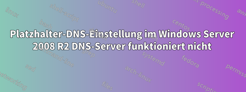 Platzhalter-DNS-Einstellung im Windows Server 2008 R2 DNS-Server funktioniert nicht