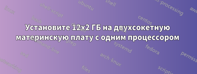 Установите 12x2 ГБ на двухсокетную материнскую плату с одним процессором