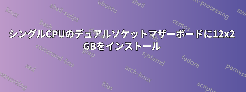 シングルCPUのデュアルソケットマザーボードに12x2 GBをインストール