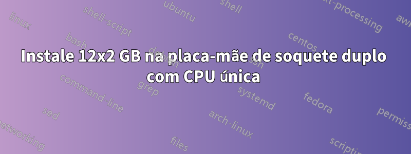 Instale 12x2 GB na placa-mãe de soquete duplo com CPU única