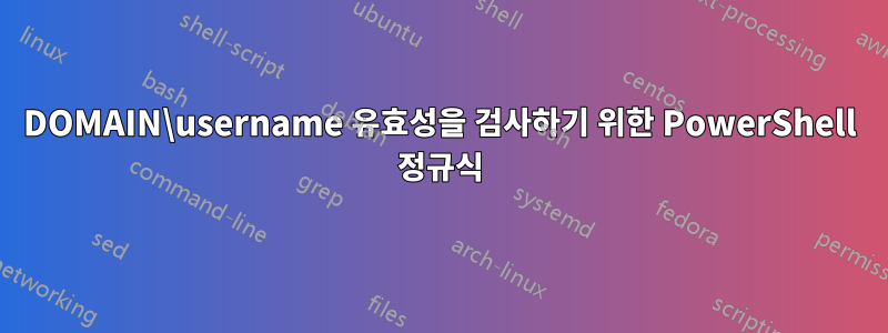 DOMAIN\username 유효성을 검사하기 위한 PowerShell 정규식