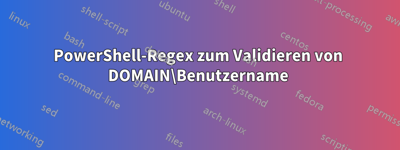 PowerShell-Regex zum Validieren von DOMAIN\Benutzername