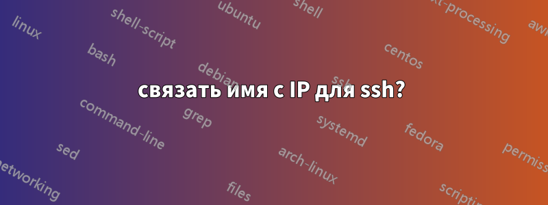 связать имя с IP для ssh?