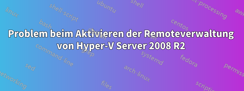 Problem beim Aktivieren der Remoteverwaltung von Hyper-V Server 2008 R2