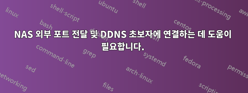 NAS 외부 포트 전달 및 DDNS 초보자에 연결하는 데 도움이 필요합니다.