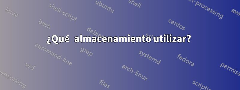 ¿Qué almacenamiento utilizar?