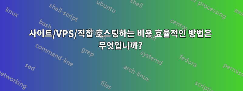 사이트/VPS/직접 호스팅하는 비용 효율적인 방법은 무엇입니까?