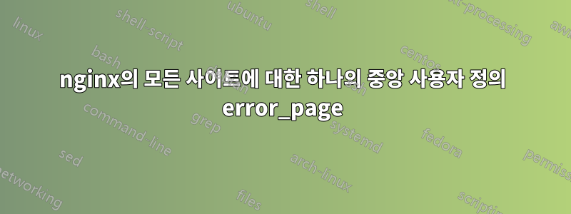 nginx의 모든 사이트에 대한 하나의 중앙 사용자 정의 error_page