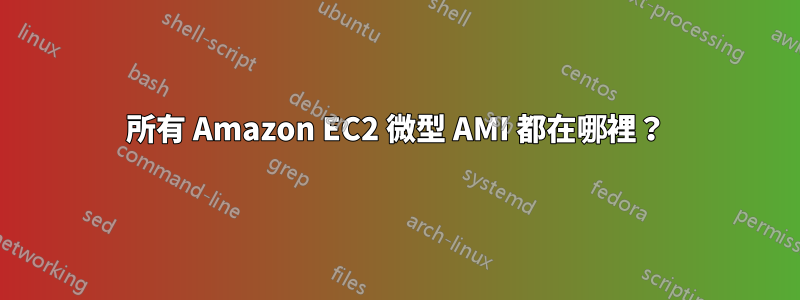 所有 Amazon EC2 微型 AMI 都在哪裡？