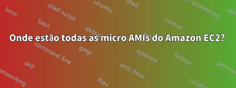 Onde estão todas as micro AMIs do Amazon EC2?