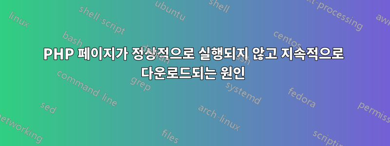 PHP 페이지가 정상적으로 실행되지 않고 지속적으로 다운로드되는 원인