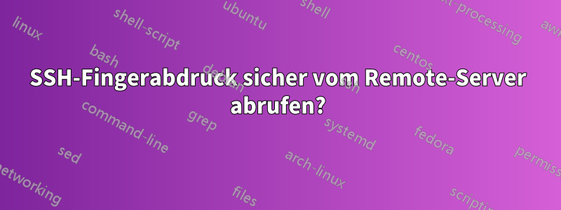 SSH-Fingerabdruck sicher vom Remote-Server abrufen?