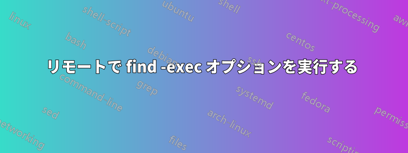 リモートで find -exec オプションを実行する