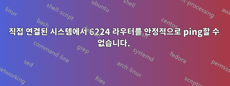 직접 연결된 시스템에서 6224 라우터를 안정적으로 ping할 수 없습니다.