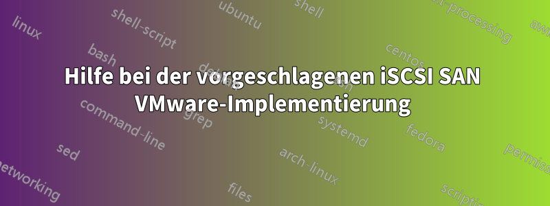 Hilfe bei der vorgeschlagenen iSCSI SAN VMware-Implementierung