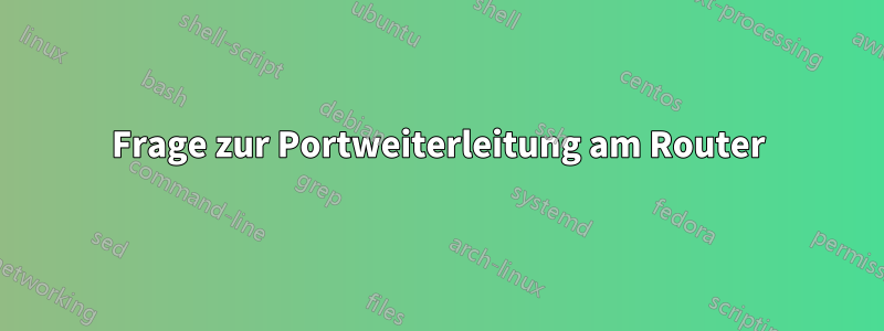 Frage zur Portweiterleitung am Router