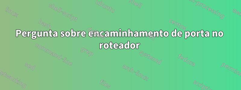 Pergunta sobre encaminhamento de porta no roteador