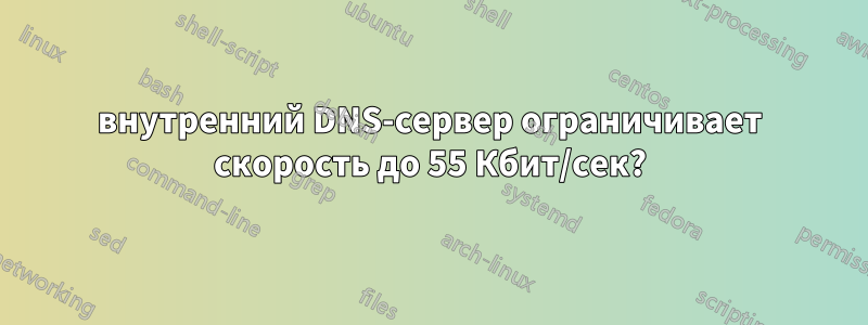 внутренний DNS-сервер ограничивает скорость до 55 Кбит/сек?