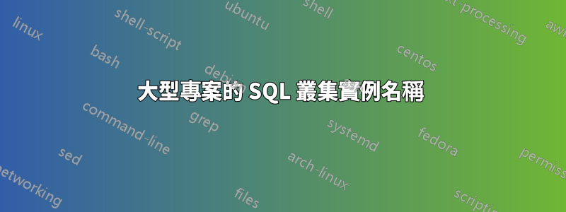 大型專案的 SQL 叢集實例名稱