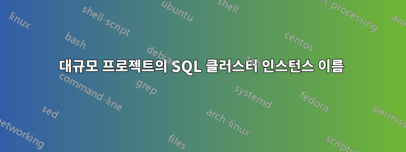 대규모 프로젝트의 SQL 클러스터 인스턴스 이름