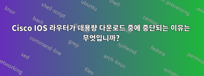 Cisco IOS 라우터가 대용량 다운로드 중에 중단되는 이유는 무엇입니까?