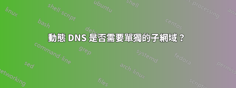 動態 DNS 是否需要單獨的子網域？