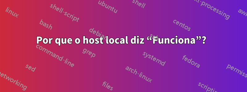 Por que o host local diz “Funciona”? 