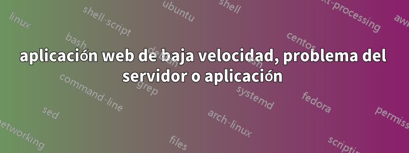 aplicación web de baja velocidad, problema del servidor o aplicación