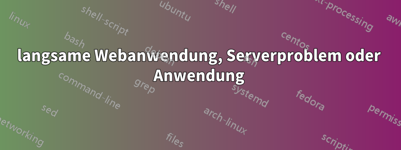 langsame Webanwendung, Serverproblem oder Anwendung