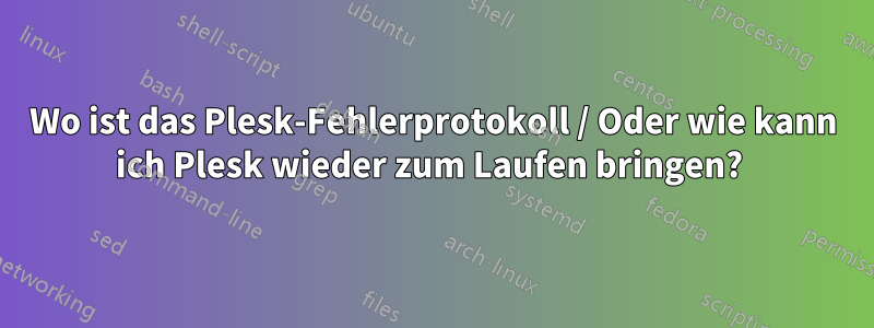 Wo ist das Plesk-Fehlerprotokoll / Oder wie kann ich Plesk wieder zum Laufen bringen? 