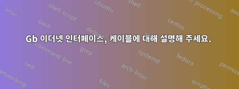 10Gb 이더넷 인터페이스, 케이블에 대해 설명해 주세요.