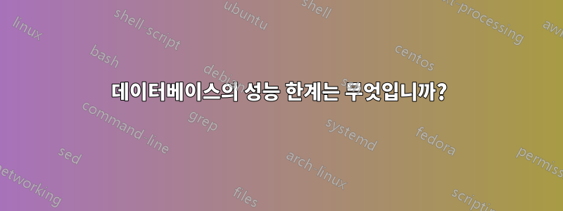 데이터베이스의 성능 한계는 무엇입니까?