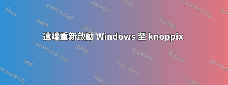 遠端重新啟動 Windows 至 knoppix