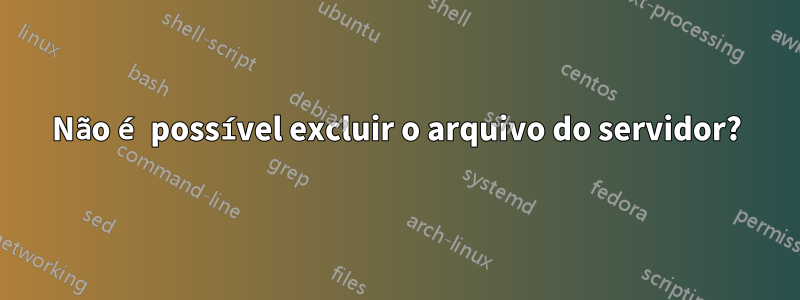 Não é possível excluir o arquivo do servidor?