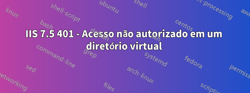 IIS 7.5 401 - Acesso não autorizado em um diretório virtual