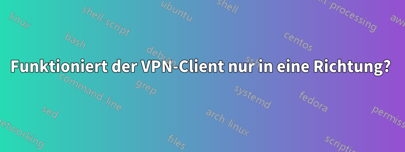 Funktioniert der VPN-Client nur in eine Richtung?