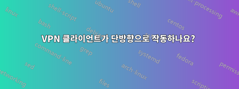 VPN 클라이언트가 단방향으로 작동하나요?