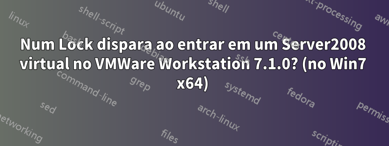 Num Lock dispara ao entrar em um Server2008 virtual no VMWare Workstation 7.1.0? (no Win7 x64)