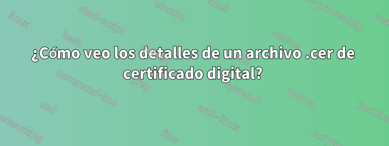 ¿Cómo veo los detalles de un archivo .cer de certificado digital?